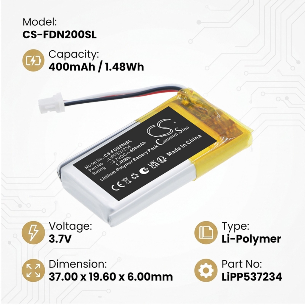 Batteries compatible with Fender F02-2311300/000 F02-2311300/000 CS-FDN200SL