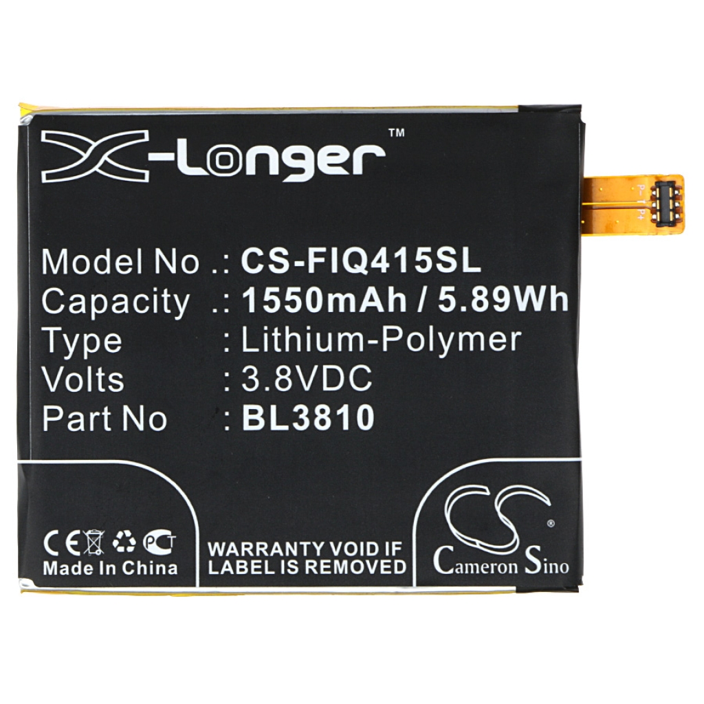 Compatible battery replacement for Fly BL3810