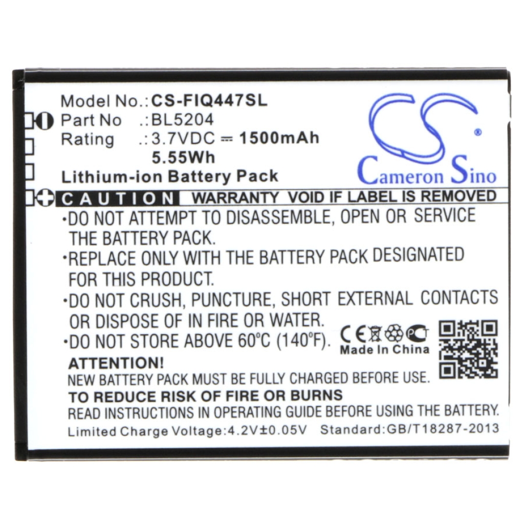 Compatible battery replacement for Fly BL5204