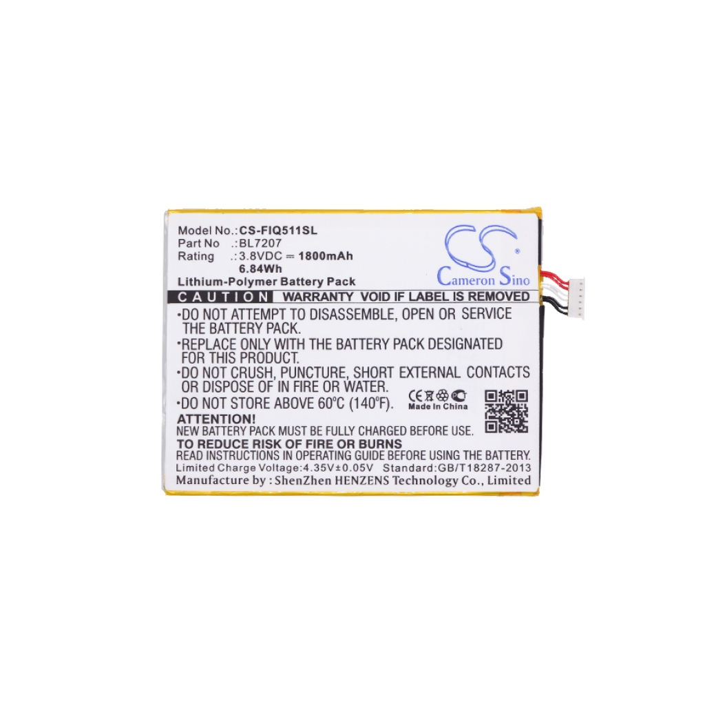 Compatible battery replacement for Fly BL7207