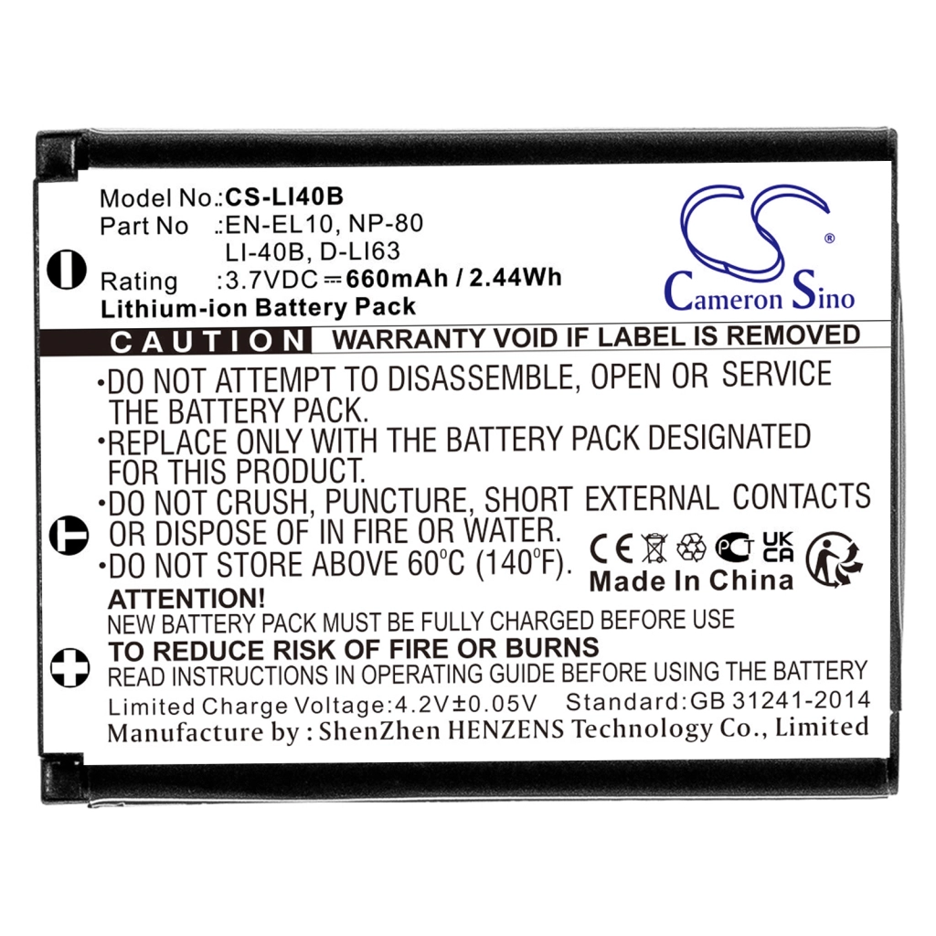 Camera Battery REVUE CS-LI40B