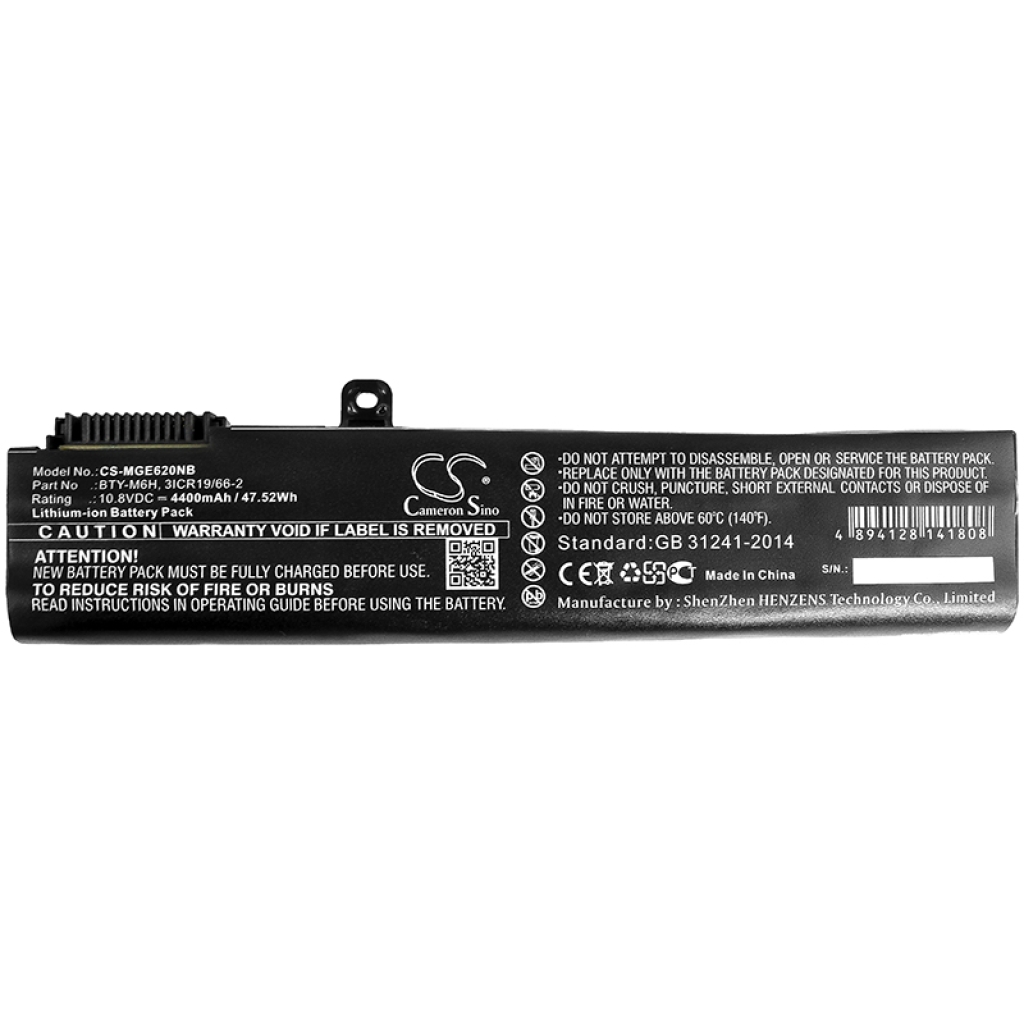 Notebook battery MSI CS-MGE620NB