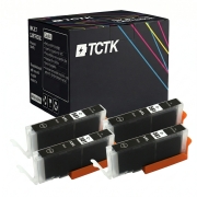 TCTK Ink Cartridges CLI-581XXLBK 4-pack Black compatible with Canon PIXMA TS 6100 6150 6151 6200 6220 6240 6241 6250 6251 6300 6350 6351 705 8100 8120 8150 8151 8152 8200 8220 8240, replaces 1998C001