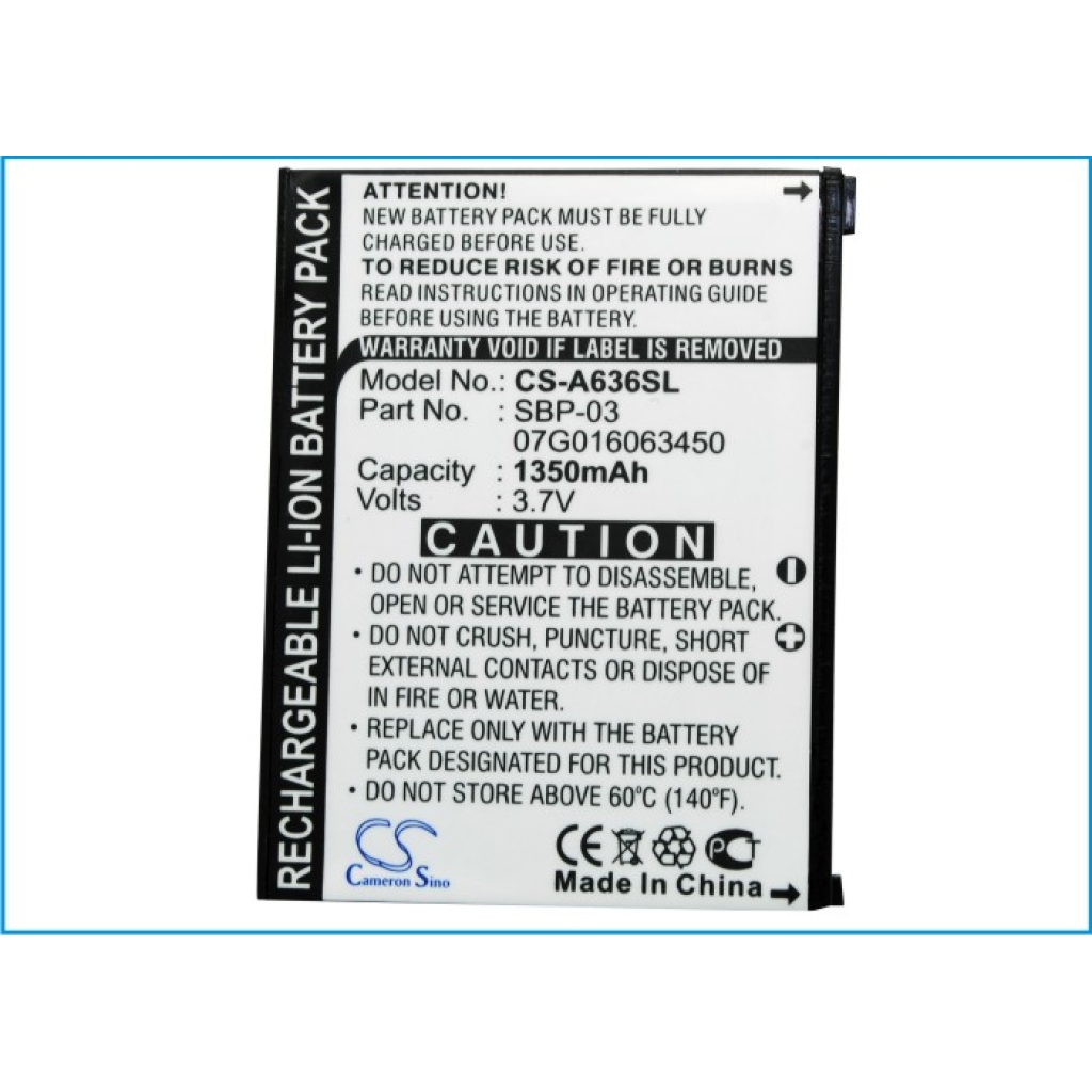 GPS, Navigator Battery Asus Mypal A636