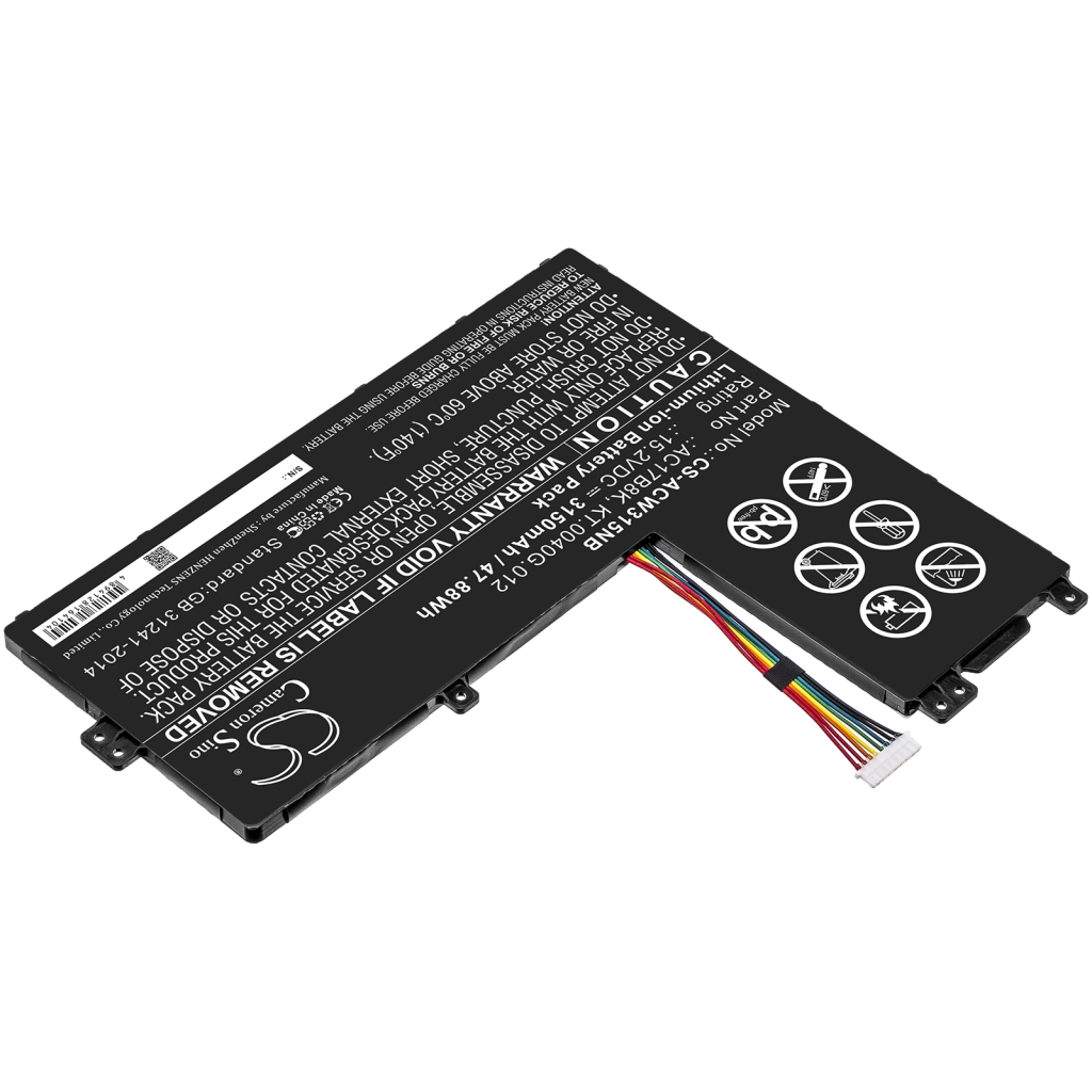 Compatible battery replacement for Acer AC17B8K,KT.0040G.012