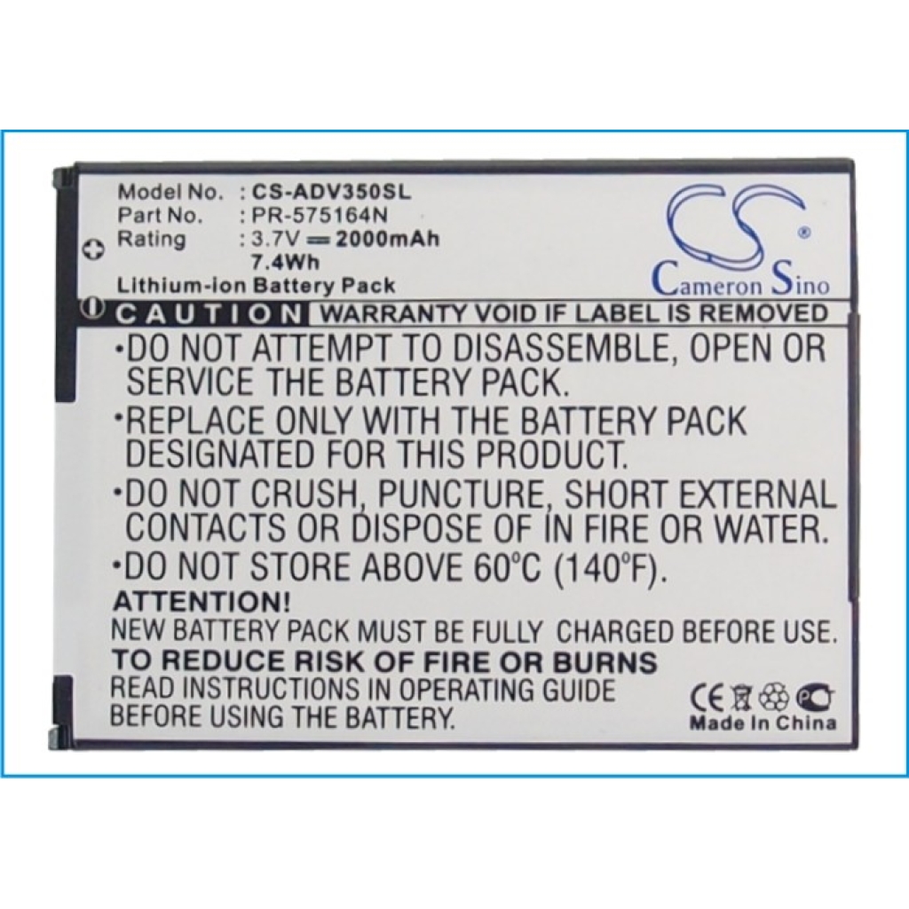 Battery compatible with Advent
