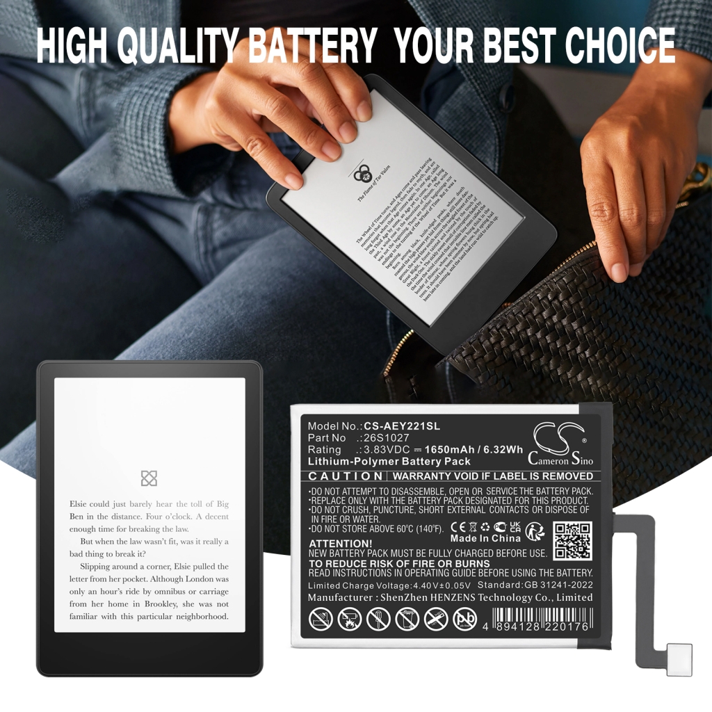 Ebook, eReader Battery Amazon CS-AEY221SL