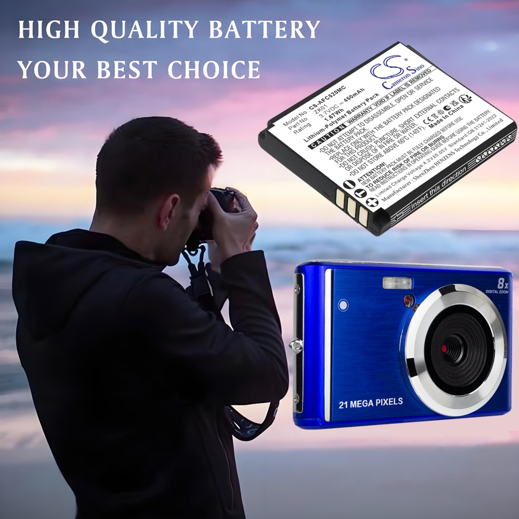 Compatible battery replacement for AgfaPhoto ZK01