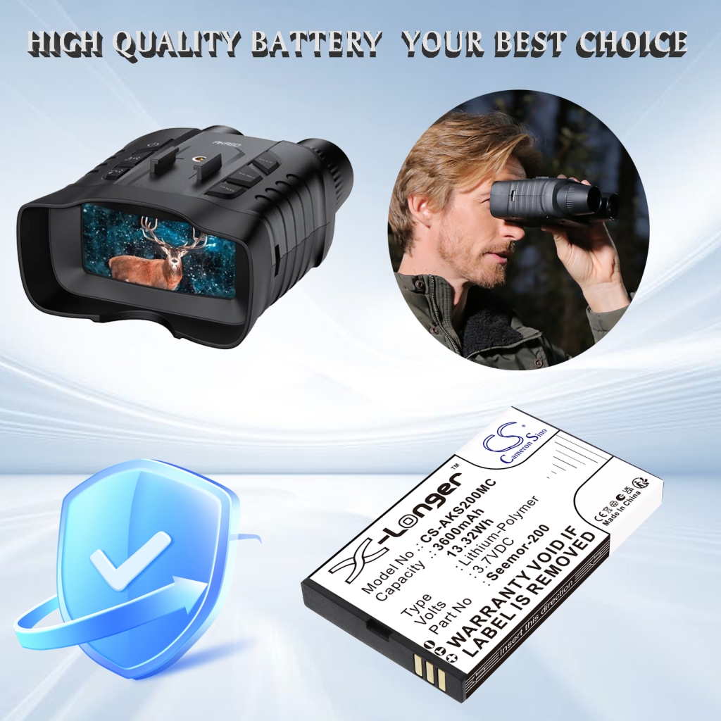 Battery compatible with Akaso CS-AKS200MC