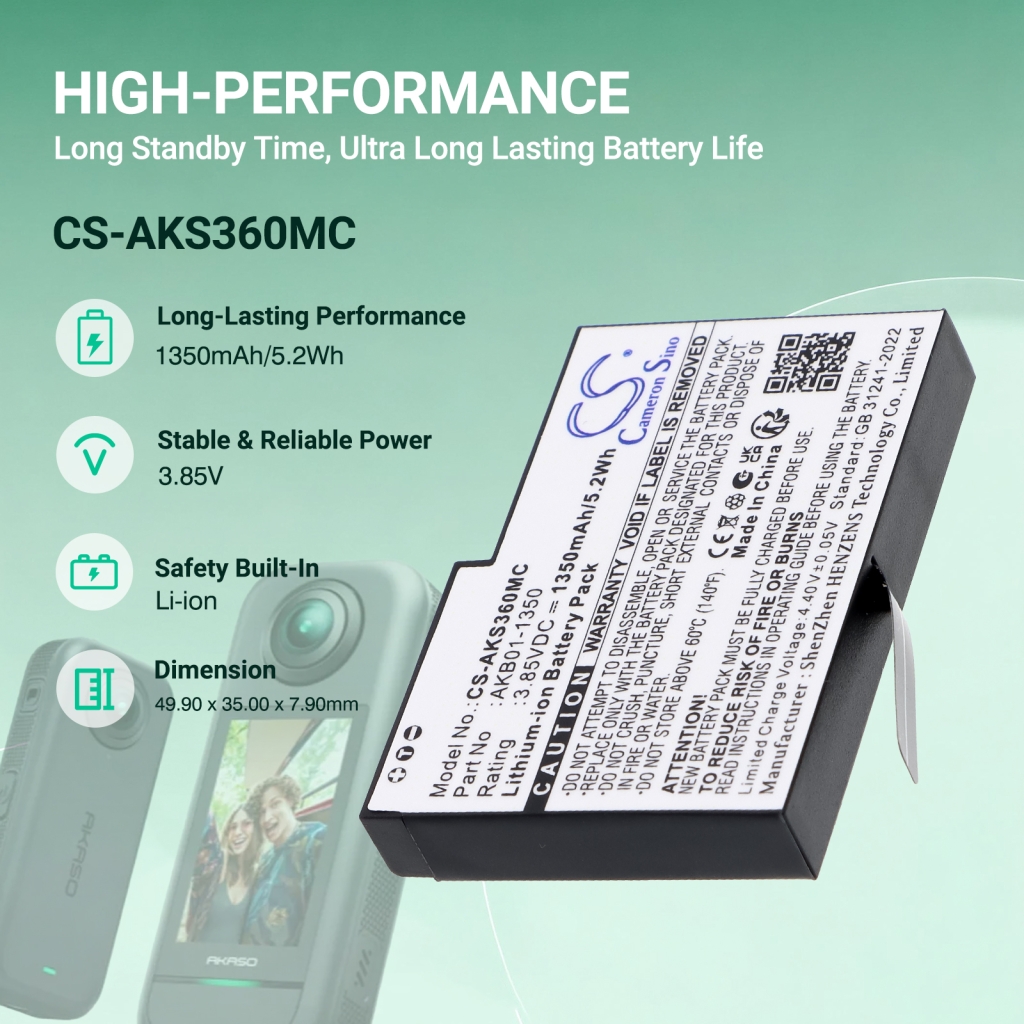 Battery compatible with Akaso