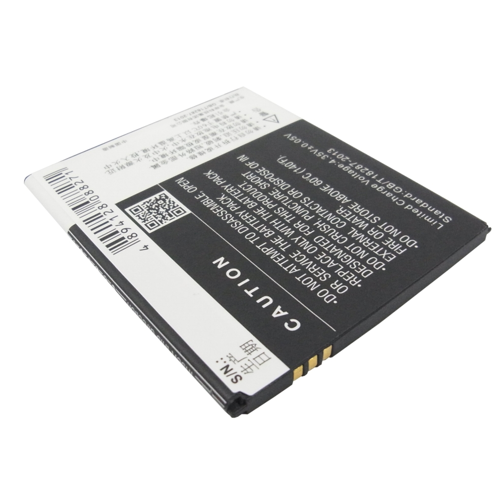 Back of prismatic battery, caution and barcode