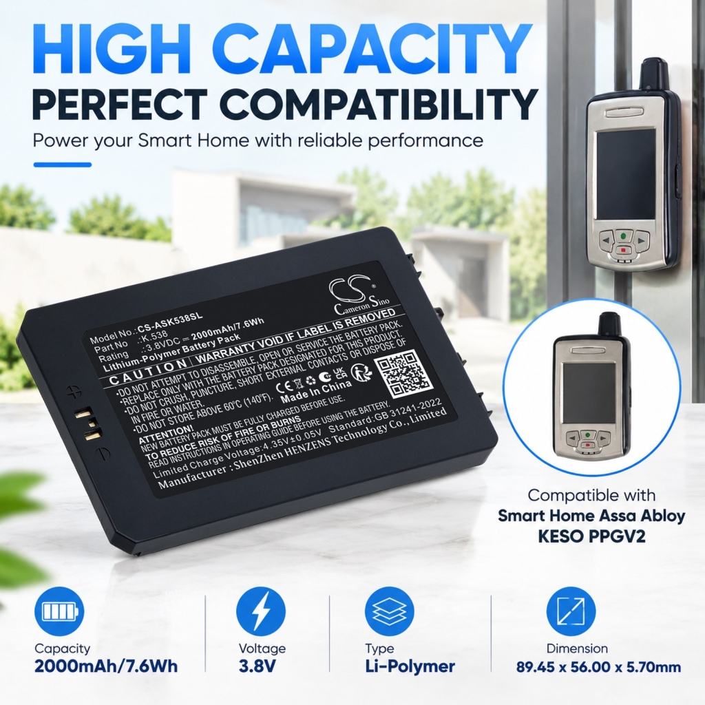 Batteries compatible with Assa Abloy EM4450 EM4450 CS-ASK538SL