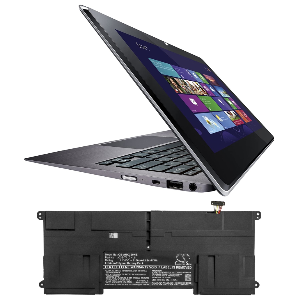 Compatible battery replacement for Asus C32-TAICHI21