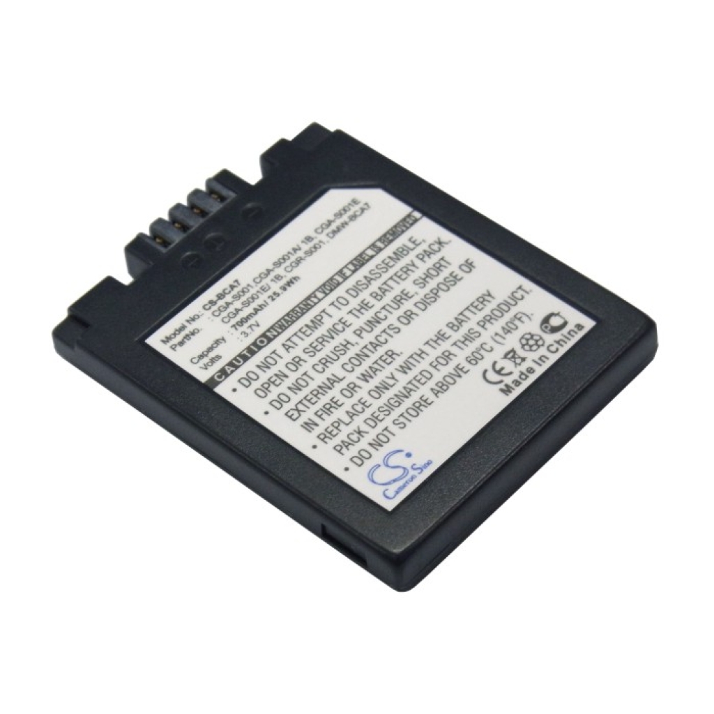 Compatible battery replacement for Panasonic BP-DC2,CGA-S001,CGA-S001A/1B,CGA-S001E,CGA-S001E/1B...
