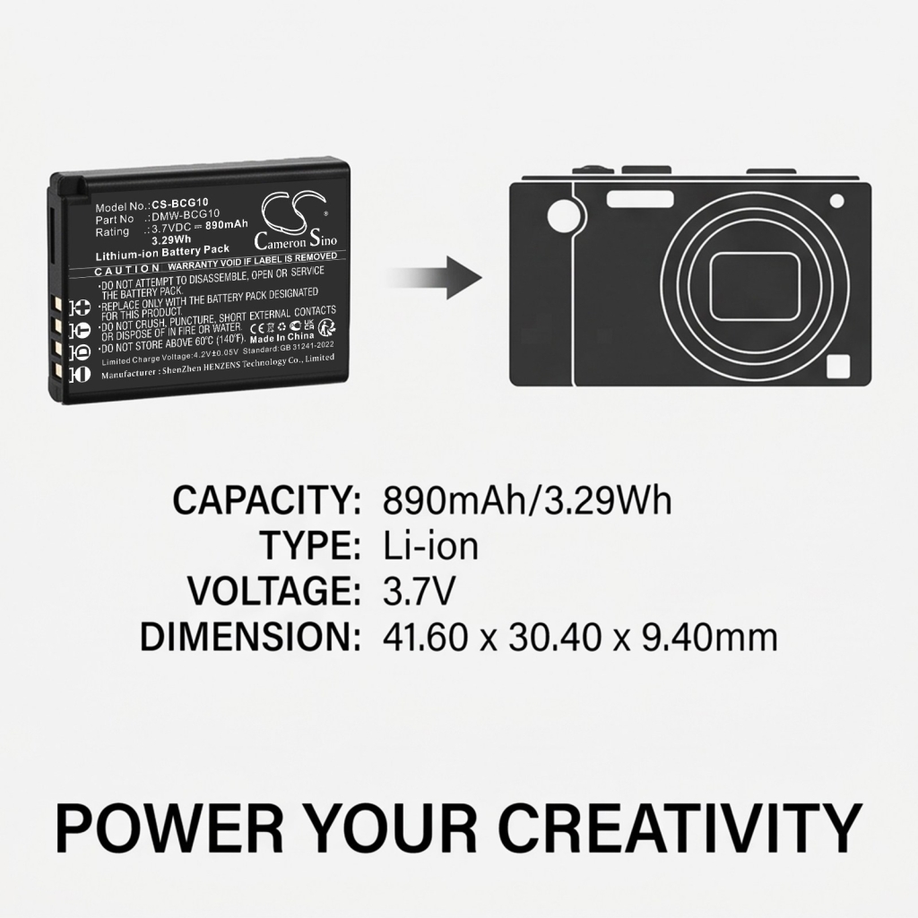 Battery Replaces Panasonic DMW-BCG10