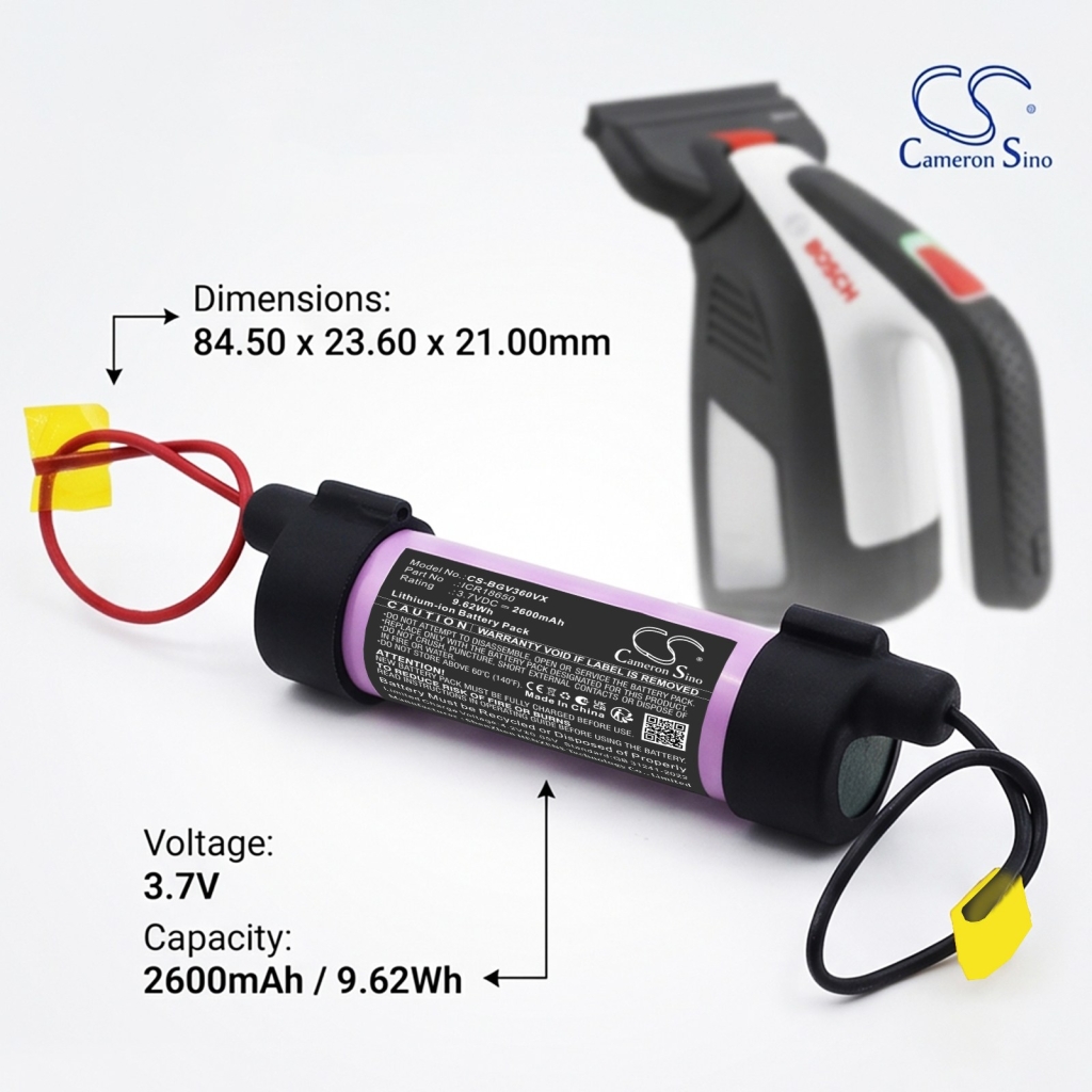 Battery compatible with Bosch CS-BGV360VX
