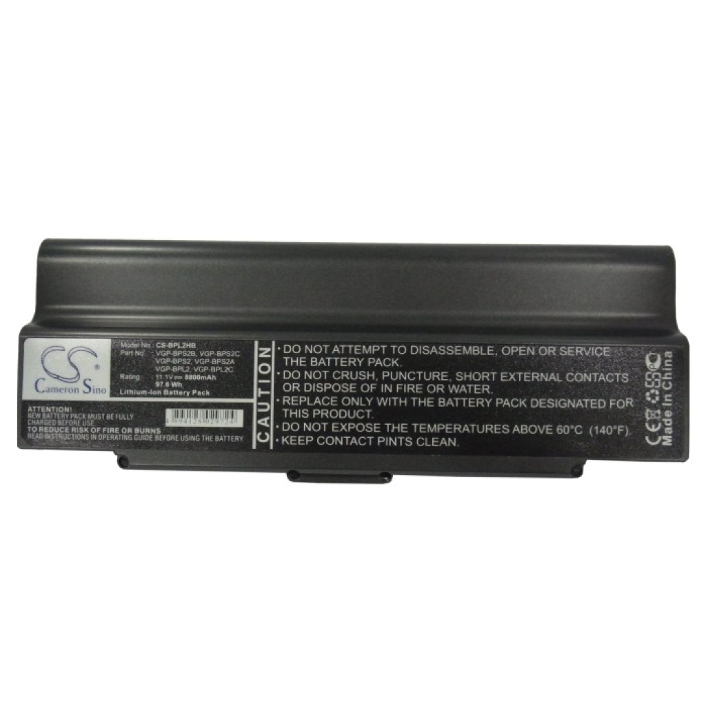 Compatible battery replacement for Sony VGP-BPL2,VGP-BPL2C,VGP-BPS2,VGP-BPS2A,VGP-BPS2B...