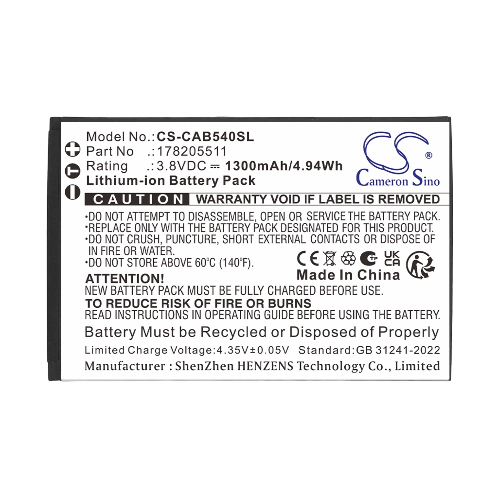 Batteries compatible with CAT B40 B40 CS-CAB540SL