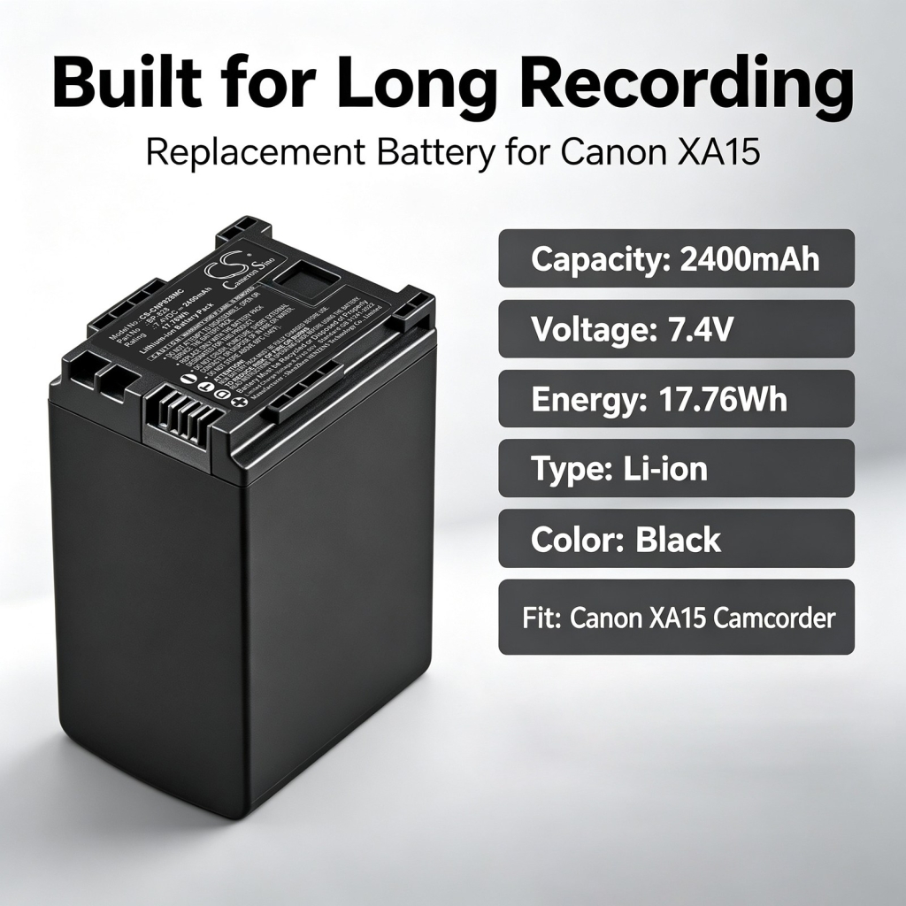 Batteries compatible with Canon LEGRIA FS20 FS200 FS21 CS-CNP828MC