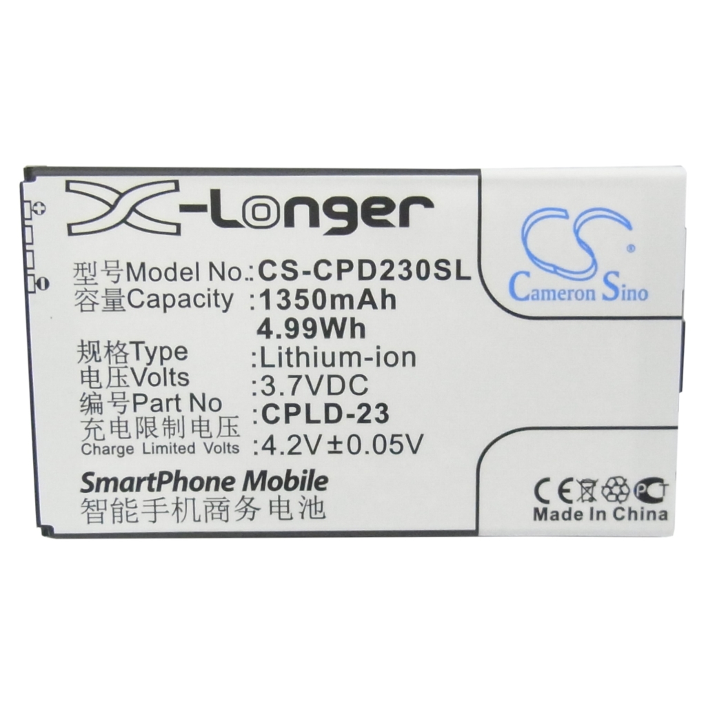 Battery compatible with Coolpad CS-CPD230SL