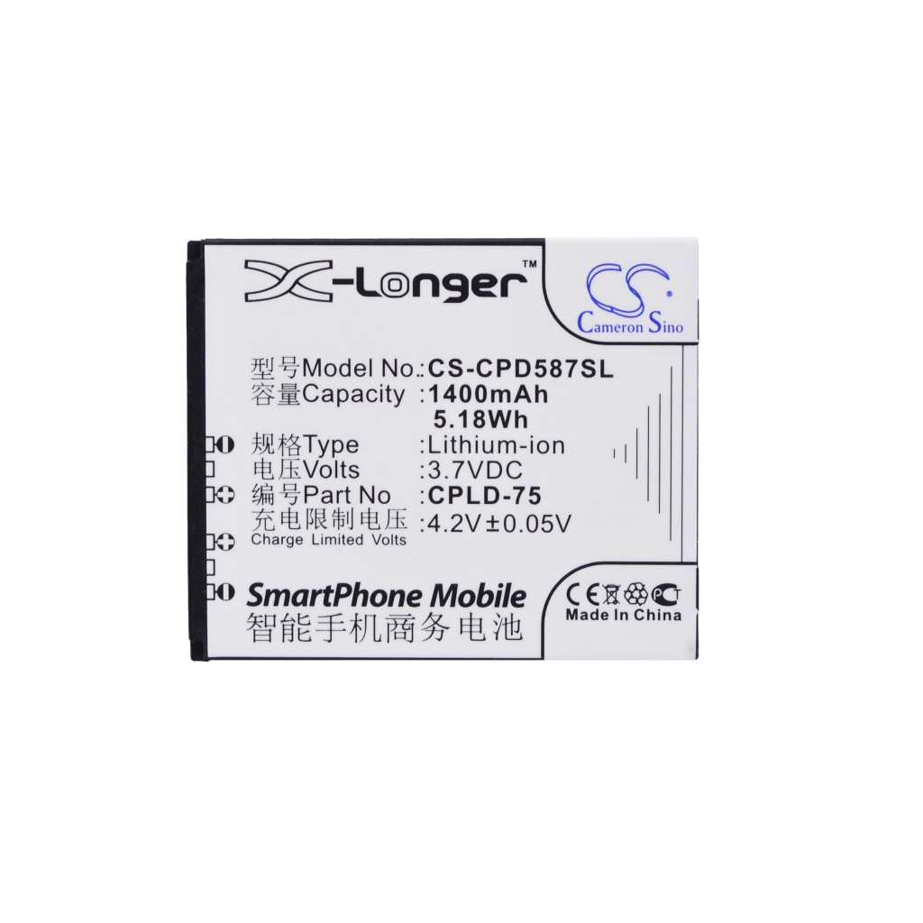 Cameron Sino CS-CPD587SL front label 1400mAh 3.7V flat