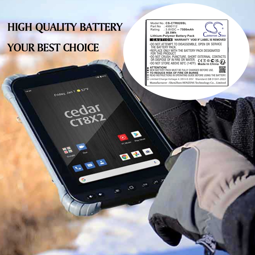 Compatible battery replacement for Cedar 4990112