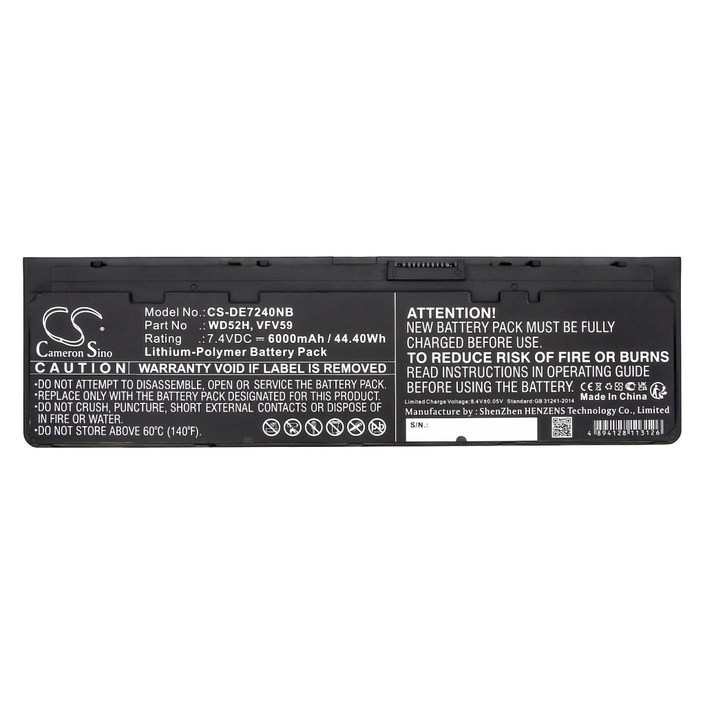Notebook battery DELL CS-DE7240NB