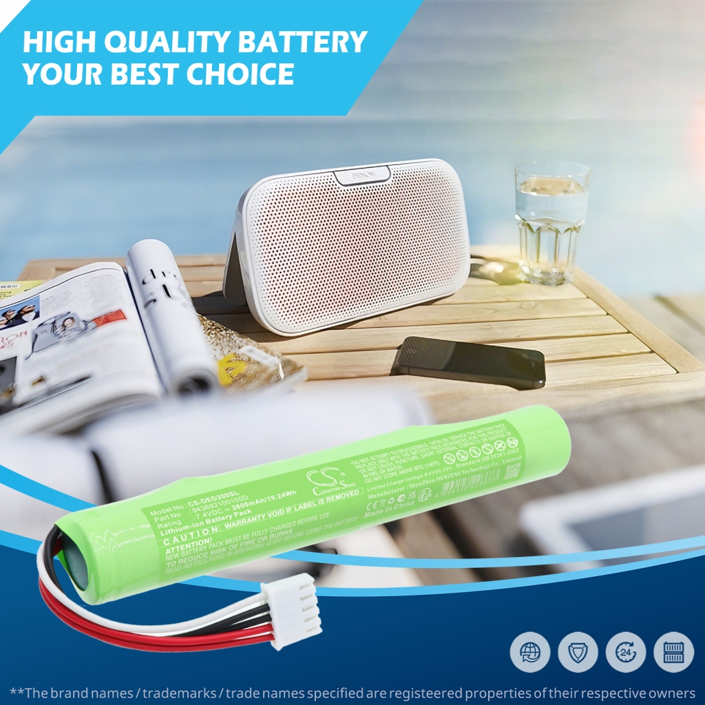 Battery compatible with Denon CS-DED200SL