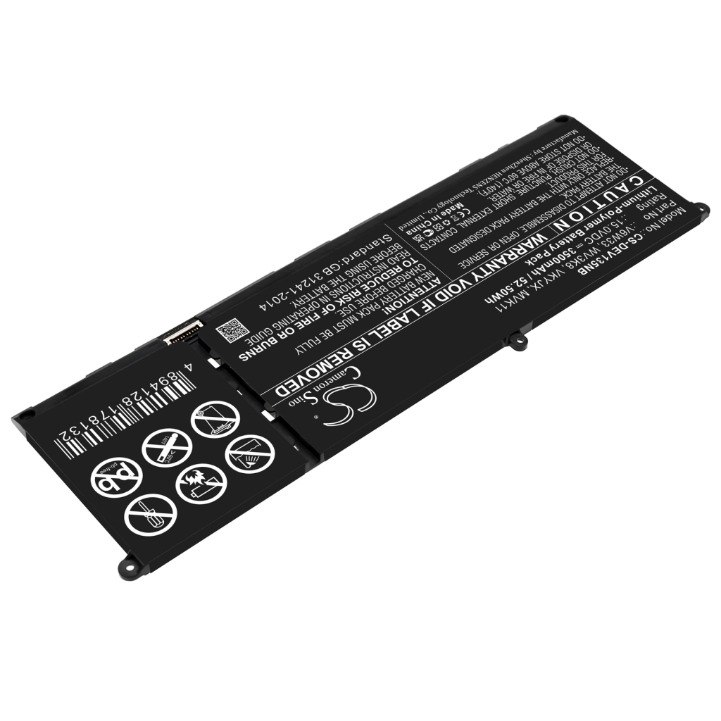 Compatible battery replacement for DELL 927N5,FH3K2,MGCM5,MVK11,PG8YJ...