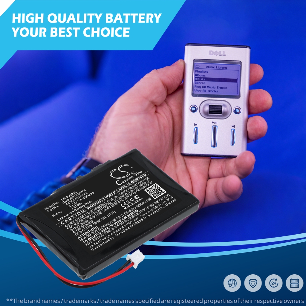 Battery compatible with DELL CS-DJ50SL