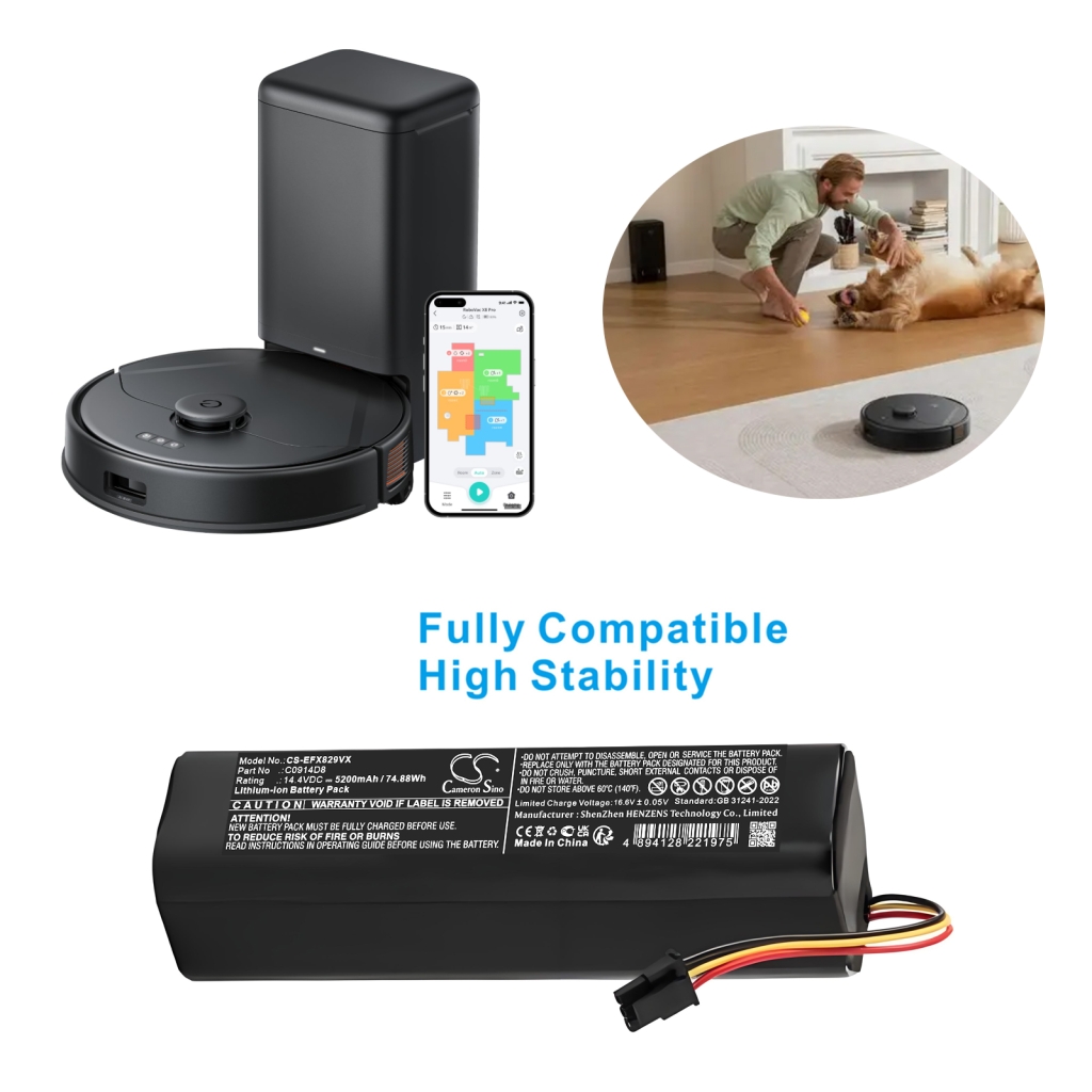 Compatible battery replacement for Eufy C0914D8