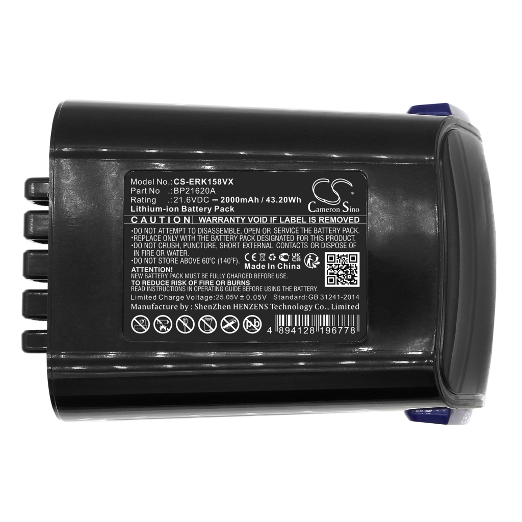 Battery Replaces Eureka BP21620A, BP21620D, BP21620DS, Media BP21625A, MB2420A