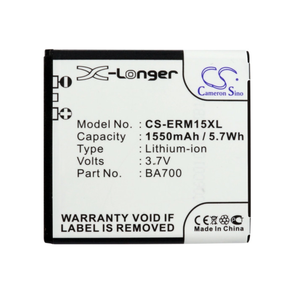 Battery compatible with Sony Ericsson NTT Docomo CS-ERM15XL