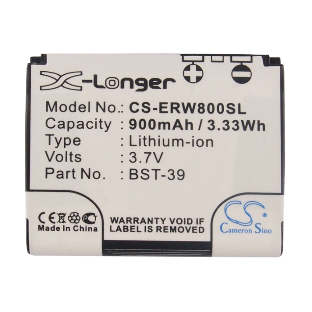 Battery compatible with Sony Ericsson CS-ERW800SL