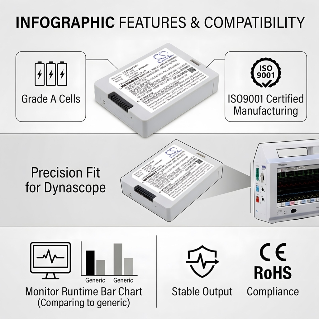 Batteries compatible with Fukuda Denshi DS8100 Monitor CS-FDX810MD