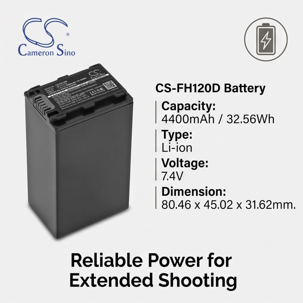 Batteries compatible with Sony CR-HC51E CR-HC51E CS-FH120D