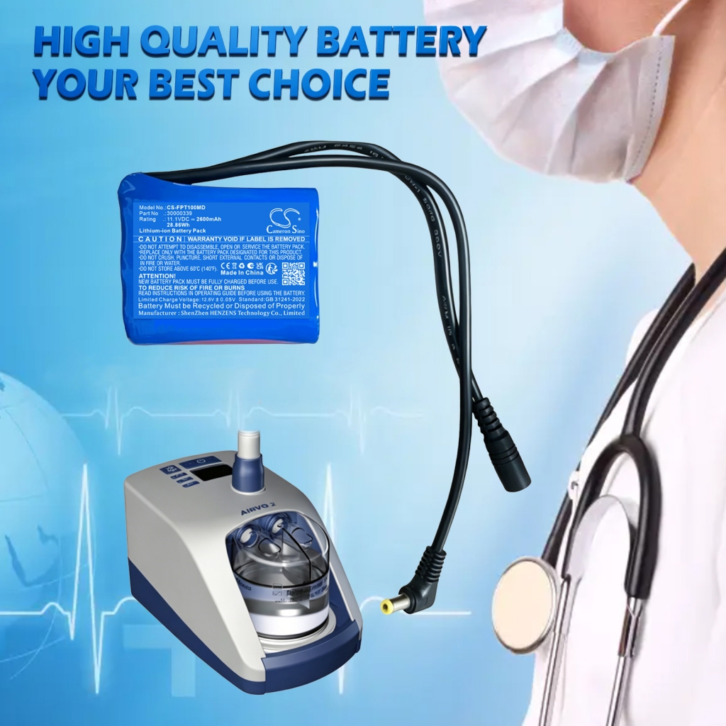 Batteries compatible with Fisher & Paykel myAIRVO 2 HUMIDIFIER CS-FPT100MD