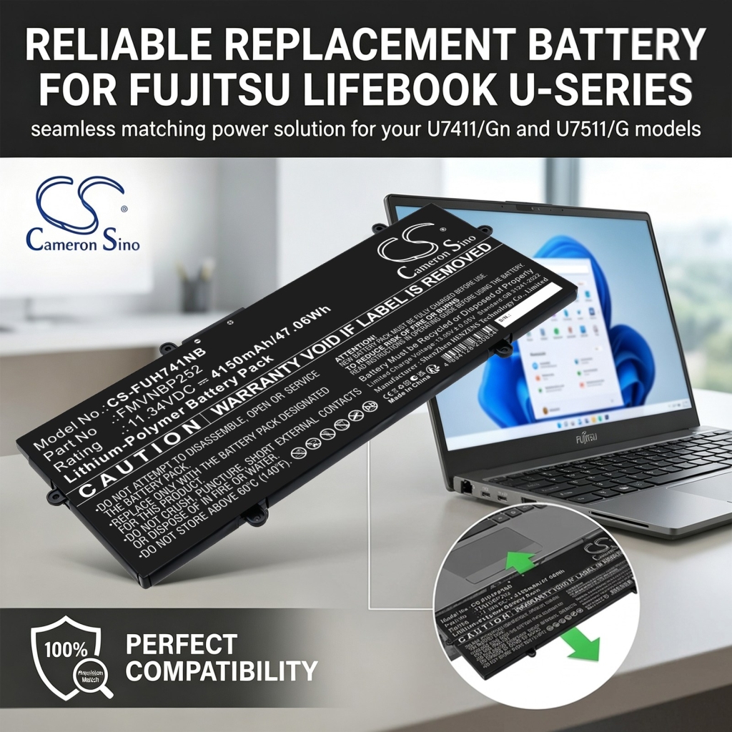 Batteries compatible with Fujitsu LifeBook U7411/G U7511/G CS-FUH741NB