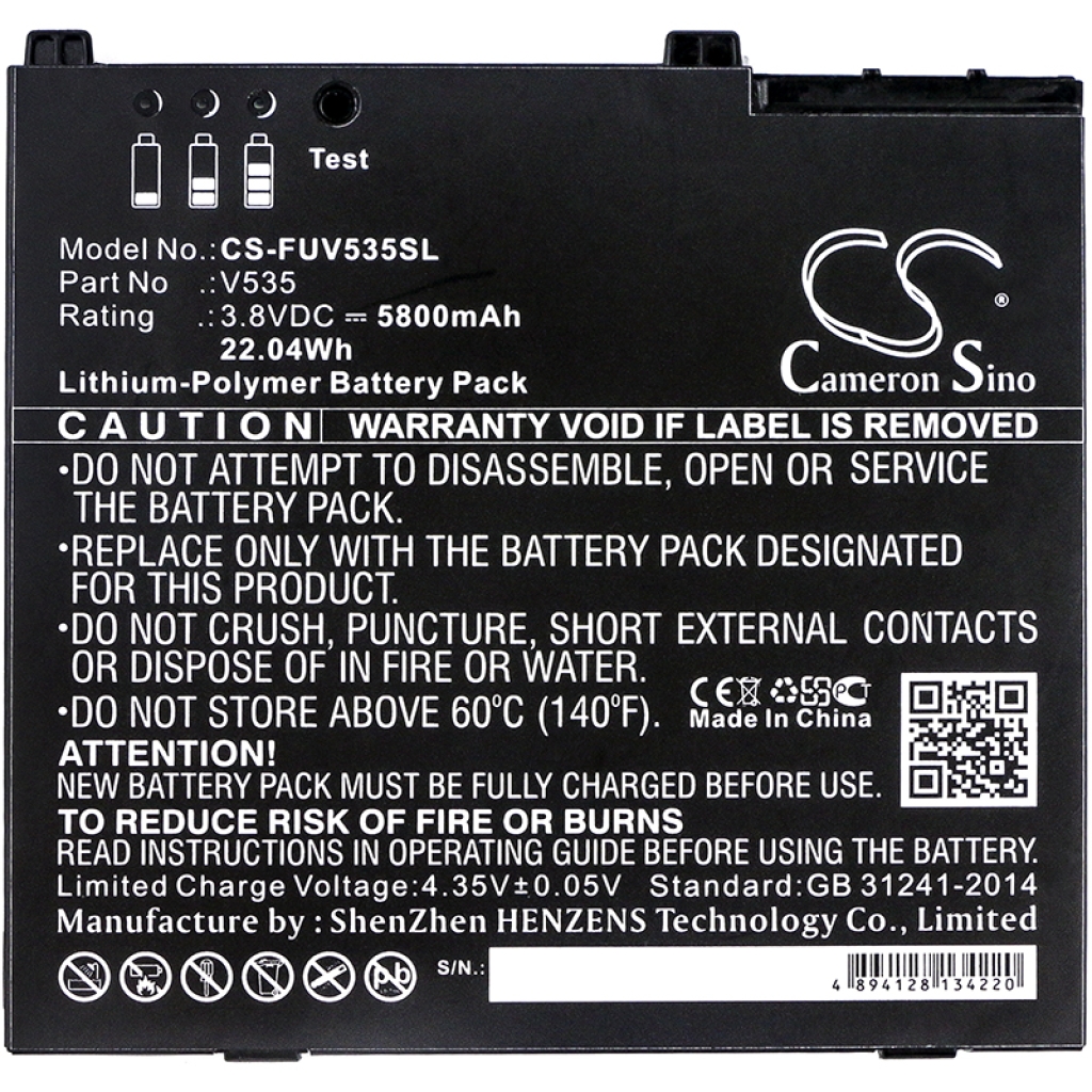 Battery compatible with Fujitsu Zebra CS-FUV535SL