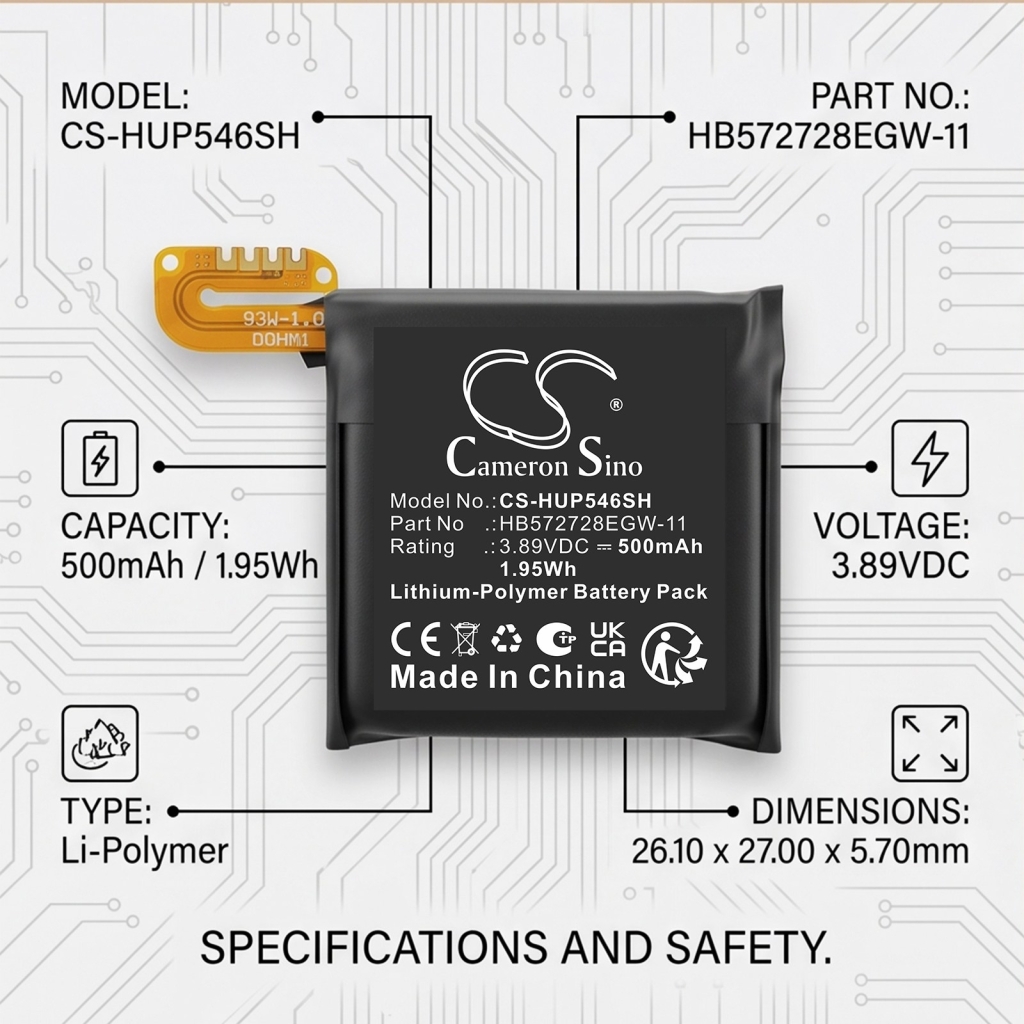 Battery compatible with Huawei CS-HUP546SH