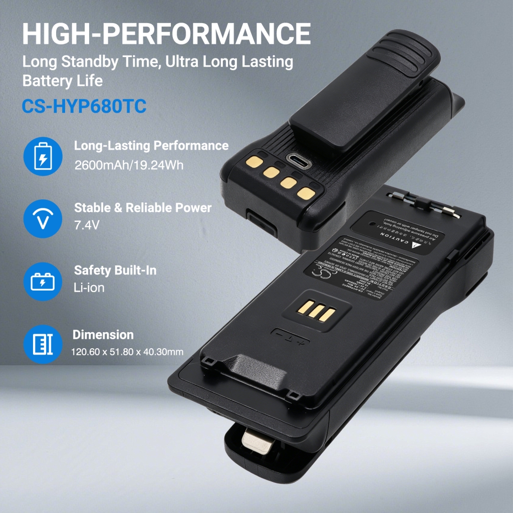 Battery compatible with Hytera CS-HYP680TC