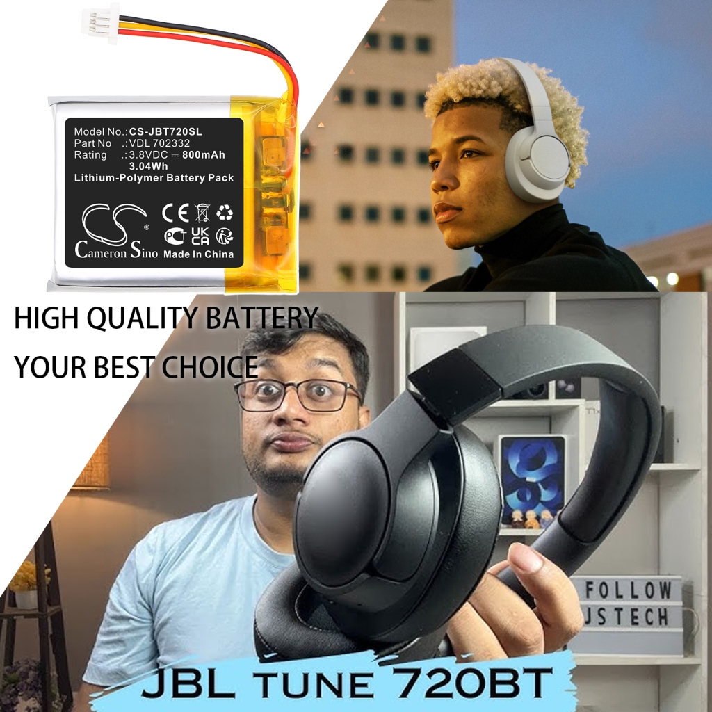 Compatible battery replacement for Jbl VDL 702332
