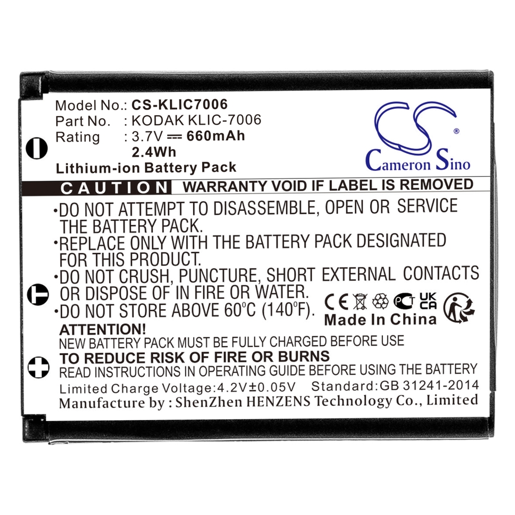 Camera Battery KODAK CS-KLIC7006