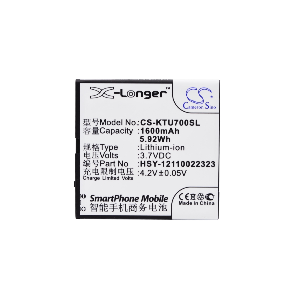 Batteries compatible with K-Touch U7 U7 CS-KTU700SL