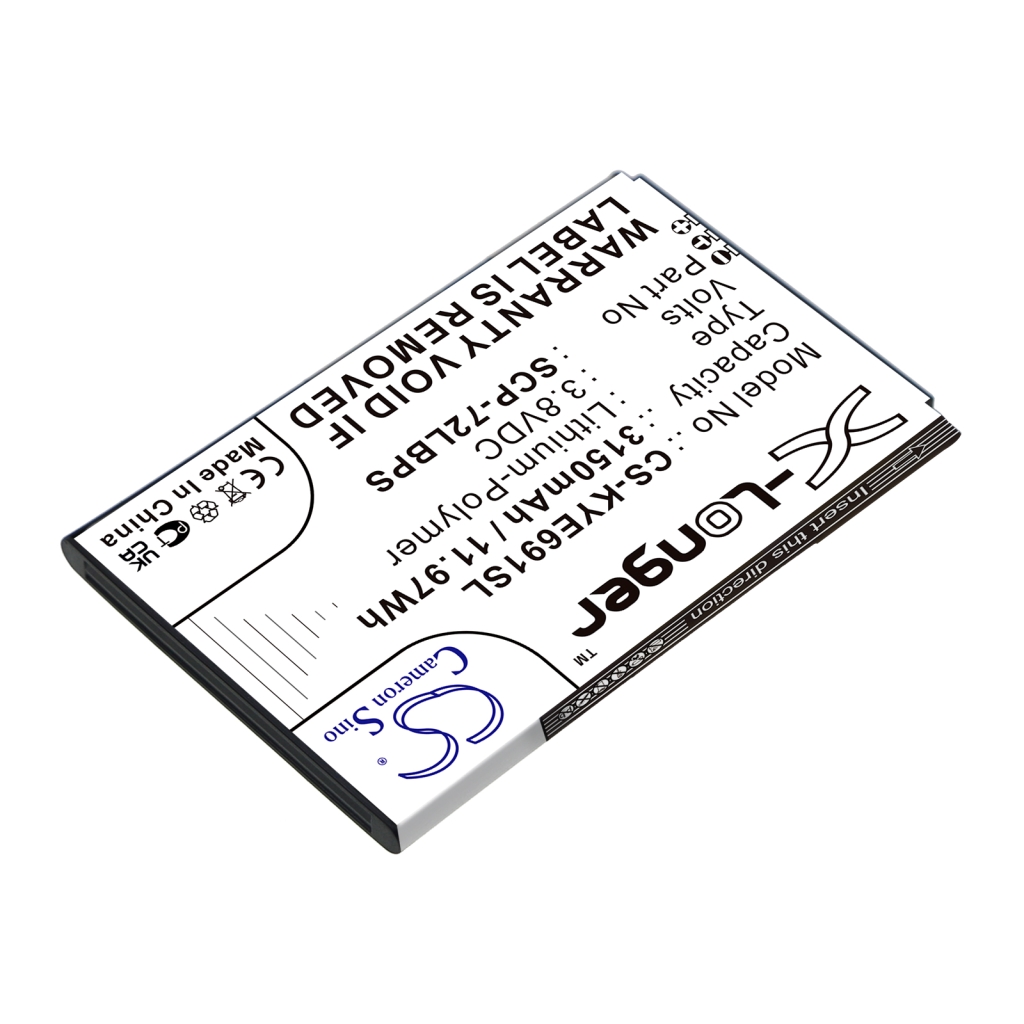Compatible battery replacement for Kyocera  5AAXBT122JAA, SCP-72LBPS