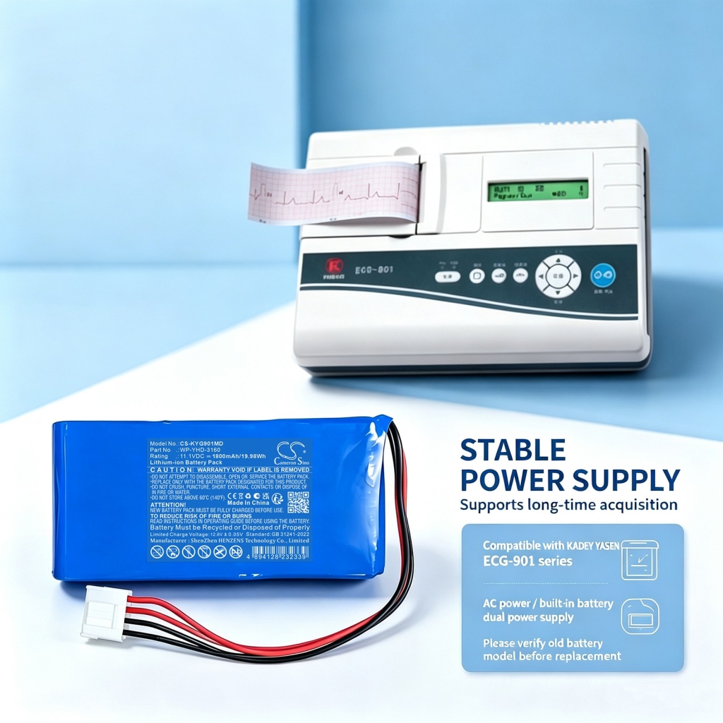 Batteries compatible with KADEY YASEN ECG-901 ECG-901 CS-KYG901MD