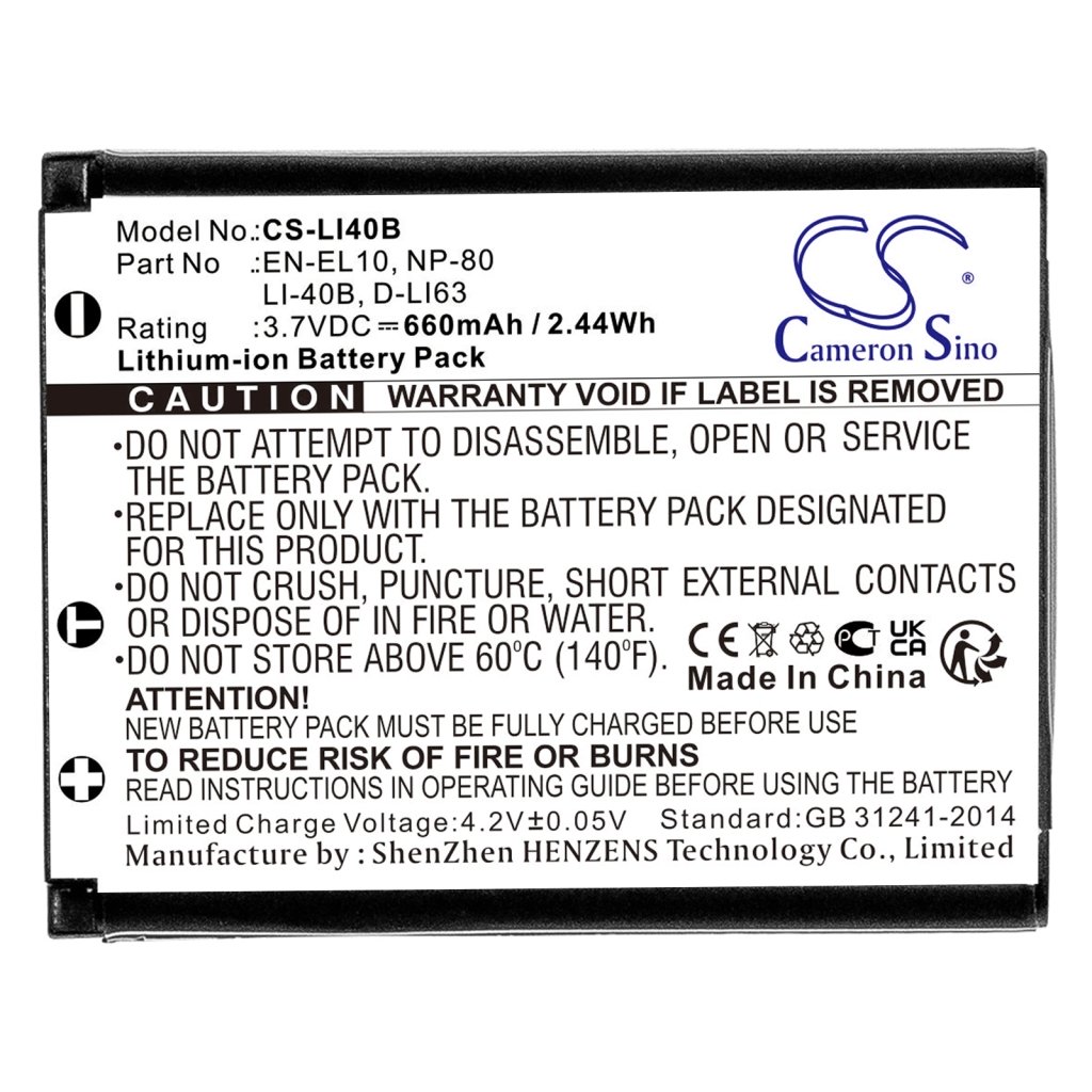 Battery for Camera OLYMPUS X-795