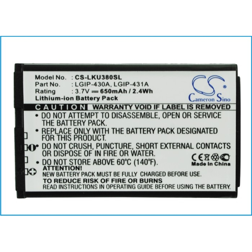 Mobile Phone Battery LG KP215 (Scorpius)