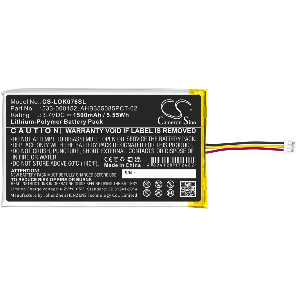 Battery Replaces Logitech 533-000152, 533-000204, AHB355085PCT-02, L___N: 2012
