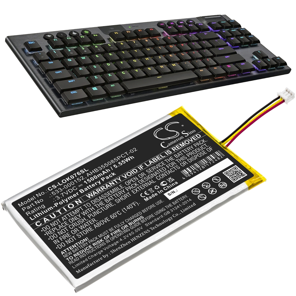 Battery Replaces Logitech 533-000152, 533-000204, AHB355085PCT-02, L___N: 2012